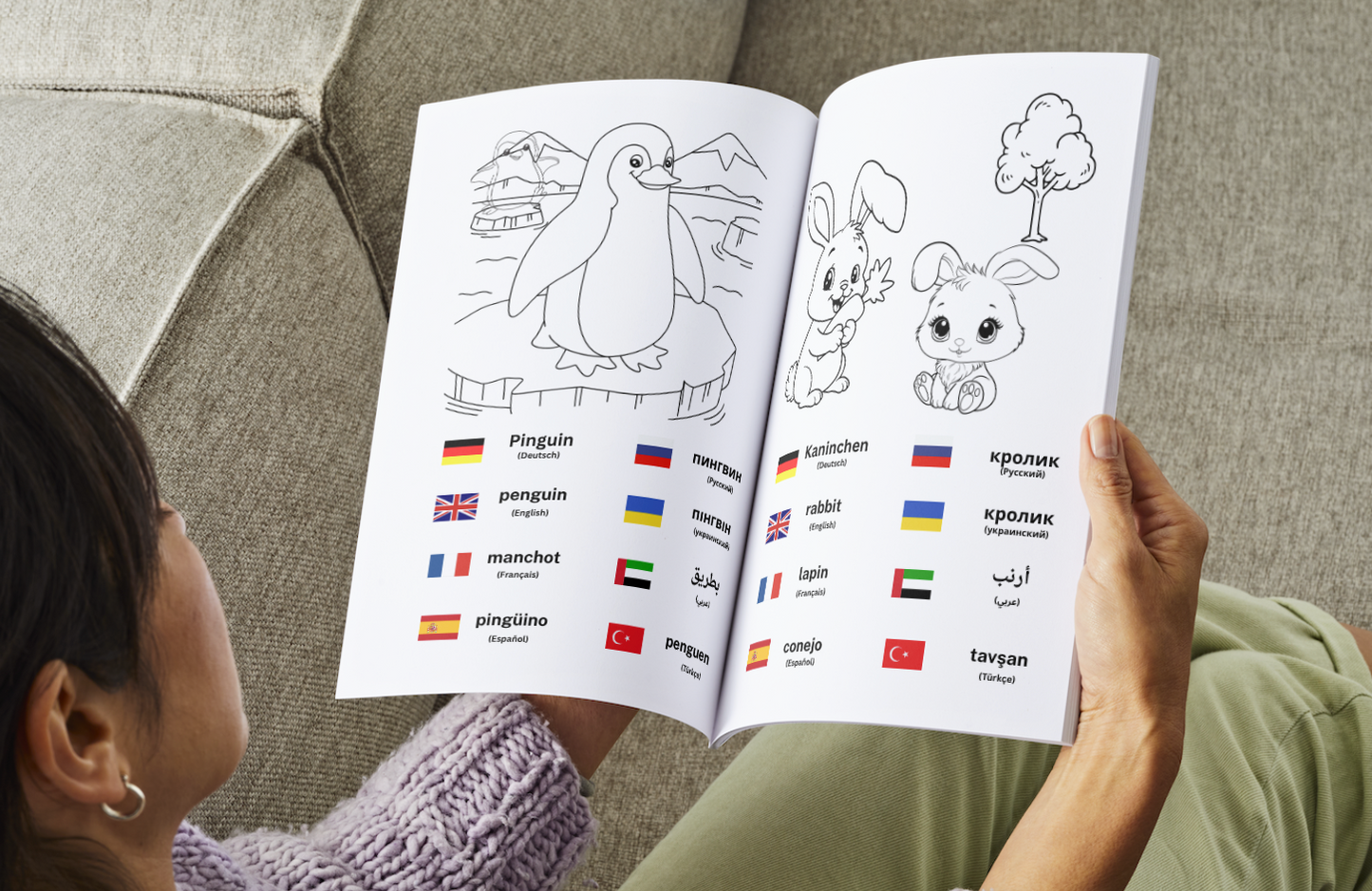Ausmalbuch_Tiere_Innenseite_8 Sprachen