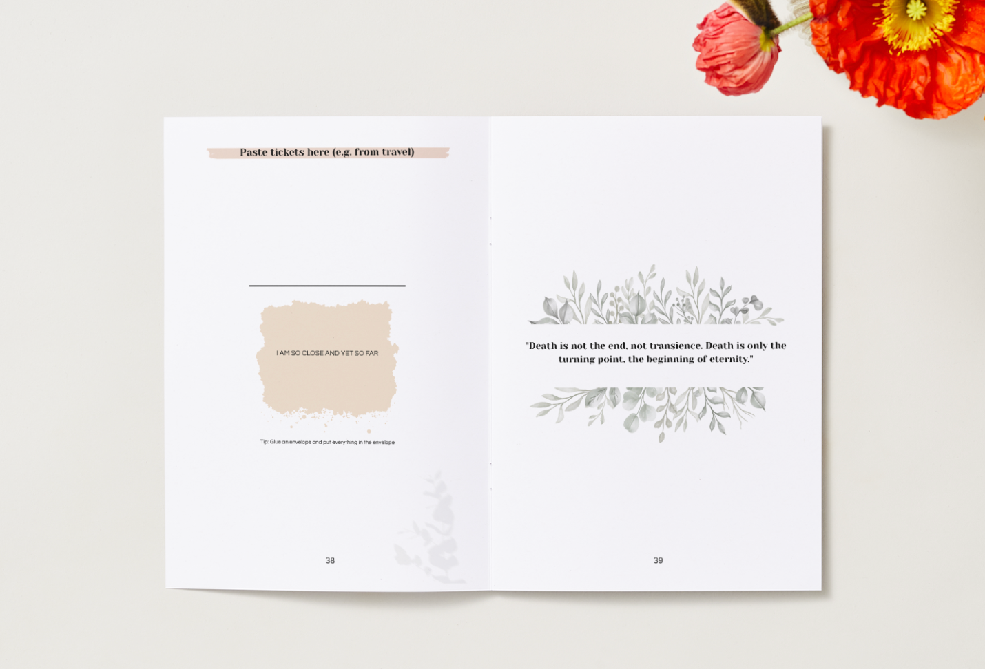 Memories in deinem Herzen lebe ich weiter Geschichte Englisch Trauerbuch - Traces of Life - Erinnerungen sammeln - Zitat