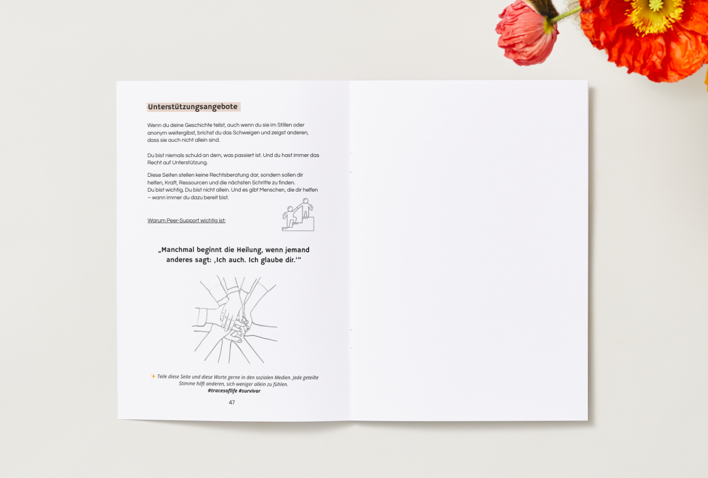 Peer-Support Unterstützung- Traces of Life Überleben und Erblühen